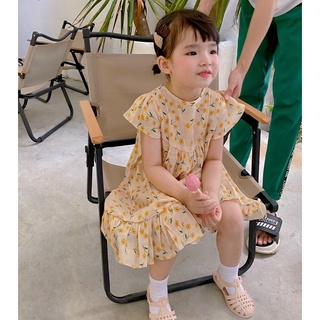 Váy Bé Gái CELINA V03 Đầm Trẻ Em Chất Liệu Đũi Mềm Mại Hoạ Tiết Hoa Nhí Vintage