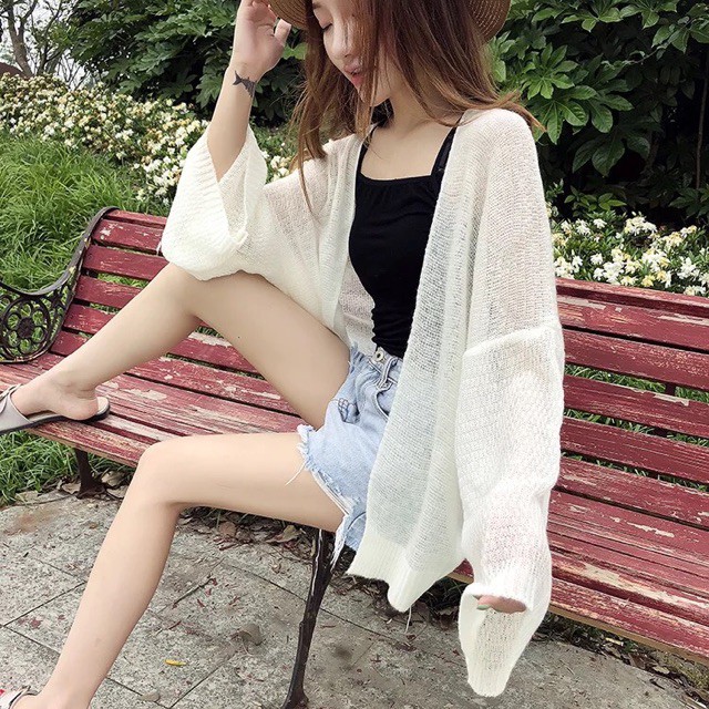 Áo cardigan lưới mỏng phong cách Hàn Quốc