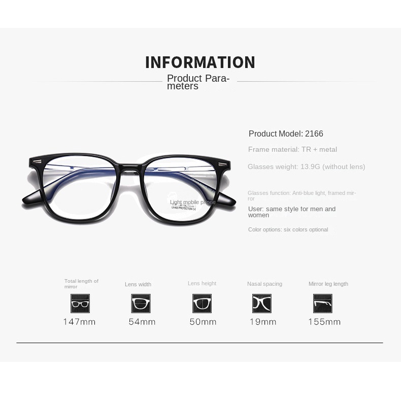 Kính Mát TR90 Chống Tia Bức Xạ Thời Trang Cho Nam Nữ