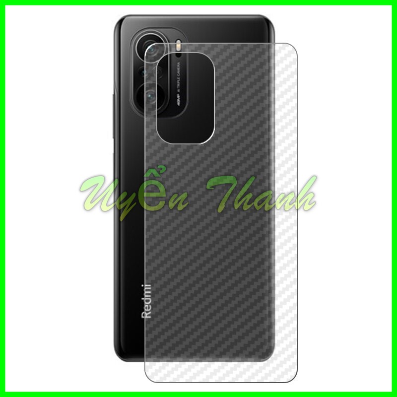 Miếng dán carbon mặt lưng Xiaomi Mi 11 lite K30 pro K30 Ultra Note 9 pro 5G K40 pro Poco M3 pro Redmi 10 Mi 11T pro