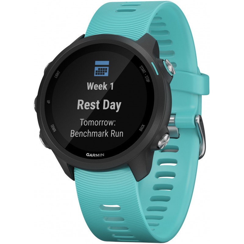 Vòng đeo tay theo dõi sức khỏe Garmin Forerunner 245 Music, Black/Aqua, SEA_010-02120-A2 - Hàng Chính Hãng