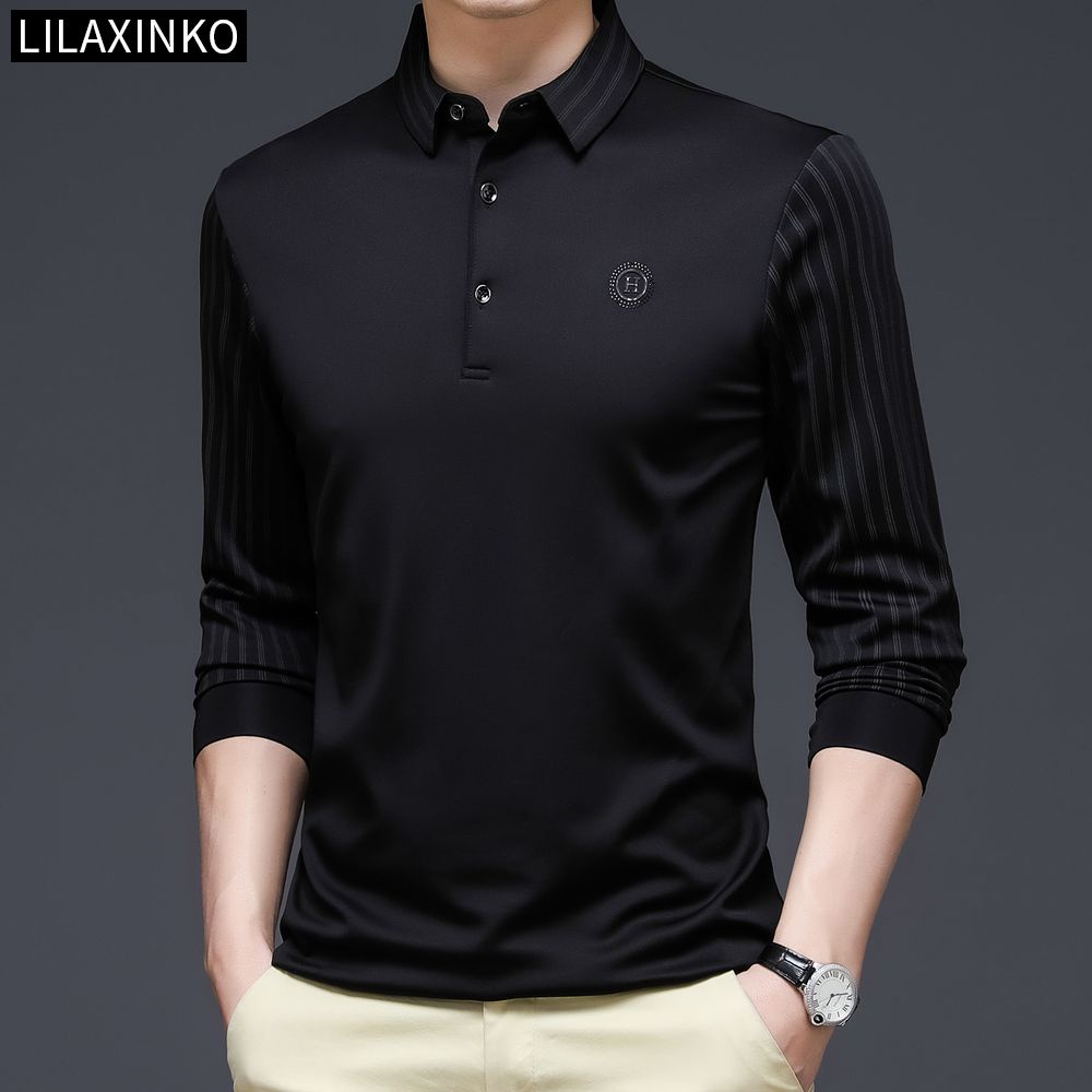 Áo Thun Polo Tay Dài Kẻ Sọc 3 Màu Thời Trang Dành Cho Nam