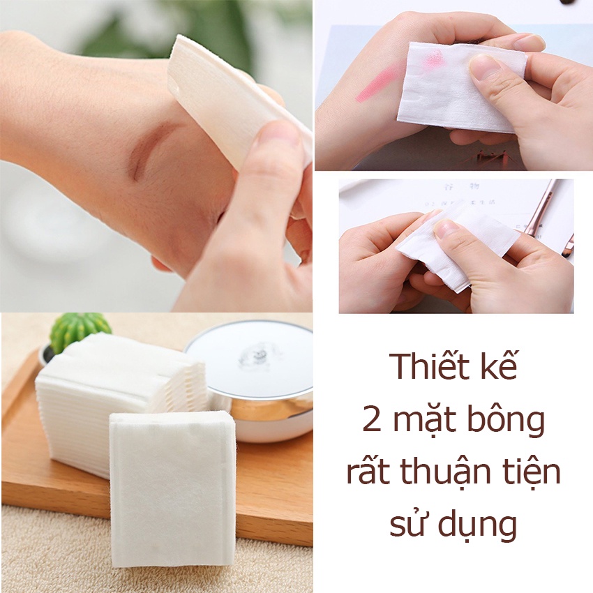Bông tẩy trang 222 miếng cotton pads 3 lớp
