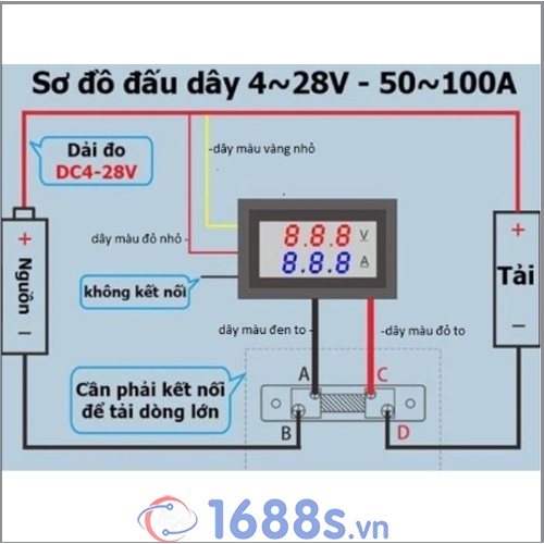 Đồng hồ hiển thị điệp áp + dòng điện - 1688s.vn