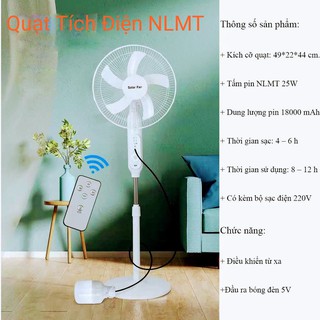 QUẠT TÍCH ĐIỆN NĂNG LƯỢNG MẶT TRỜI [ 100%CHÍNH HÃNG] BẢO HÀNH 1 Năm.