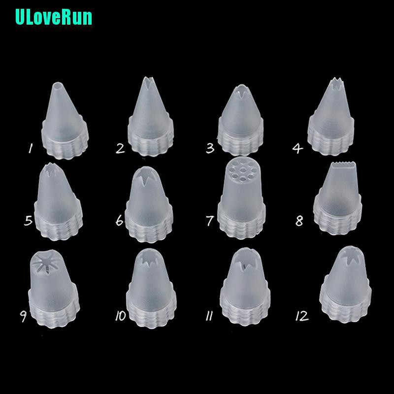 Set 12 Đuôi Bắt Bông Kem Bằng Nhựa Chất Lượng Cao