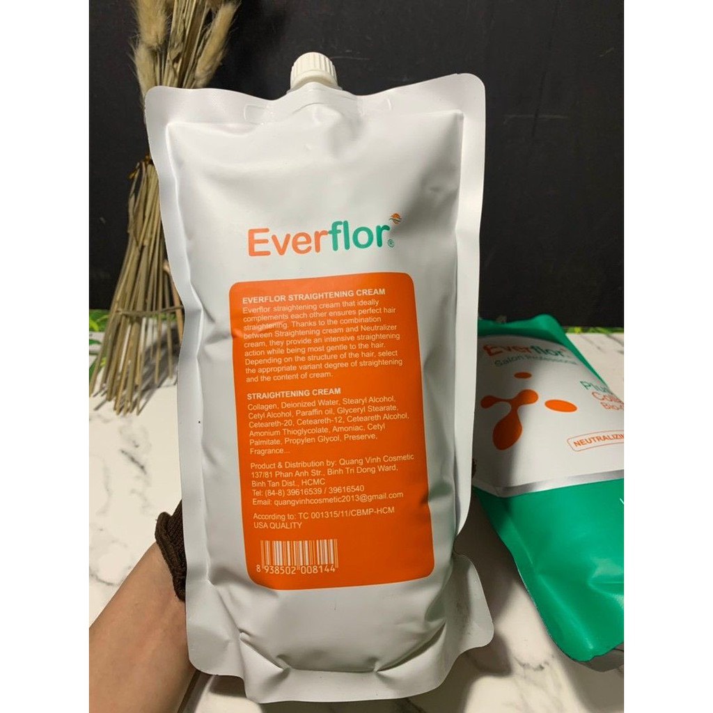 Kem duỗi Everflor 1.000ml  x 2 (số 1+2) Siêu thẳng