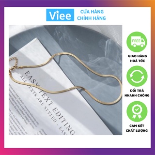 Dây chuyền nam nữ sợi mì dẹp mạ vàng 18k cao cấp hàn quốc