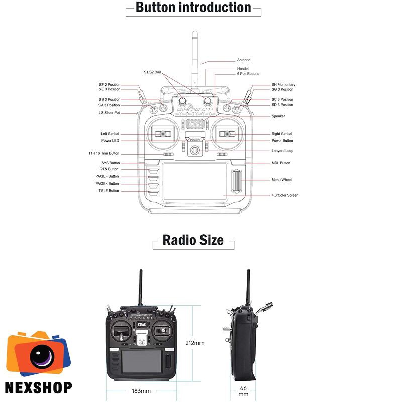 TAY ĐIỀU KHIỂN RADIOMASTER TX16S PHIÊN BẢN HS