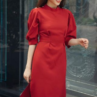 Đầm đỏ có khóa cho con ti