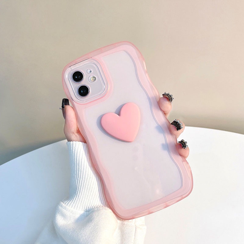 Ốp Điện Thoại Silicon Mềm Trong Suốt Họa Tiết Trái Tim Cho iPhone 14 13 12 11 Pro Max X XR XS SE 2022 7 8 Plus
