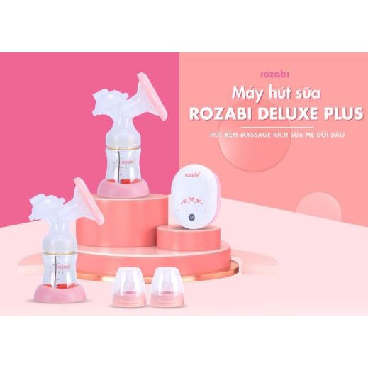 Máy hút sữa điện đôi Rozabi Deluxe Plus chính hãng có pin sạc