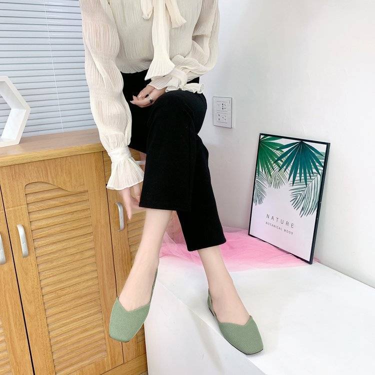 Giày búp bê mũi vuông đế mềm phong cách thanh lịch cho nữ