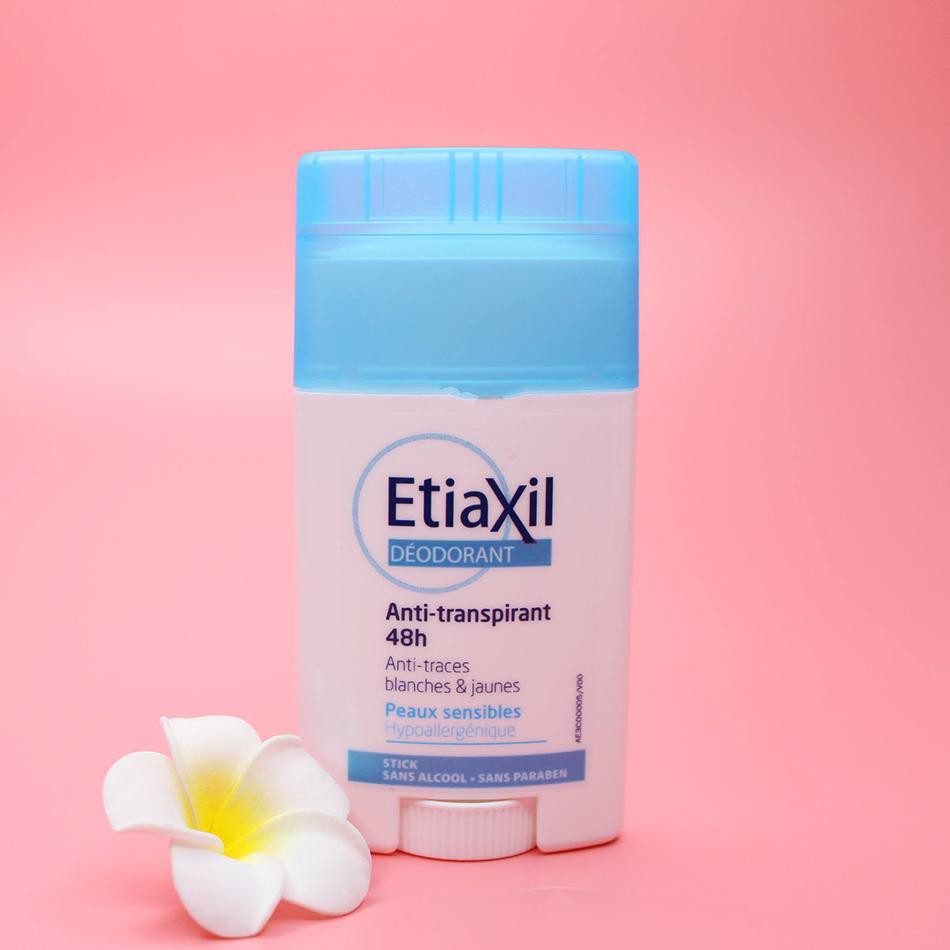 Combo Sáp khử mùi hàng ngày Etiaxil 40ml và Lăn khử mùi cho da  nhạy cảm Etiaxil (Màu Xanh)15ml