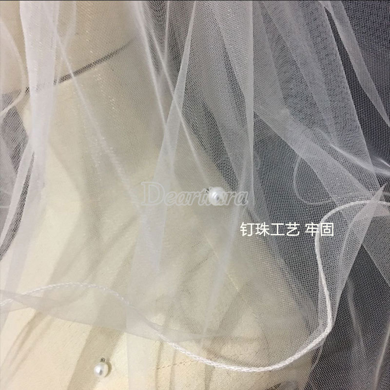 Mạng che mặt đính hạt màu trắng dễ thương