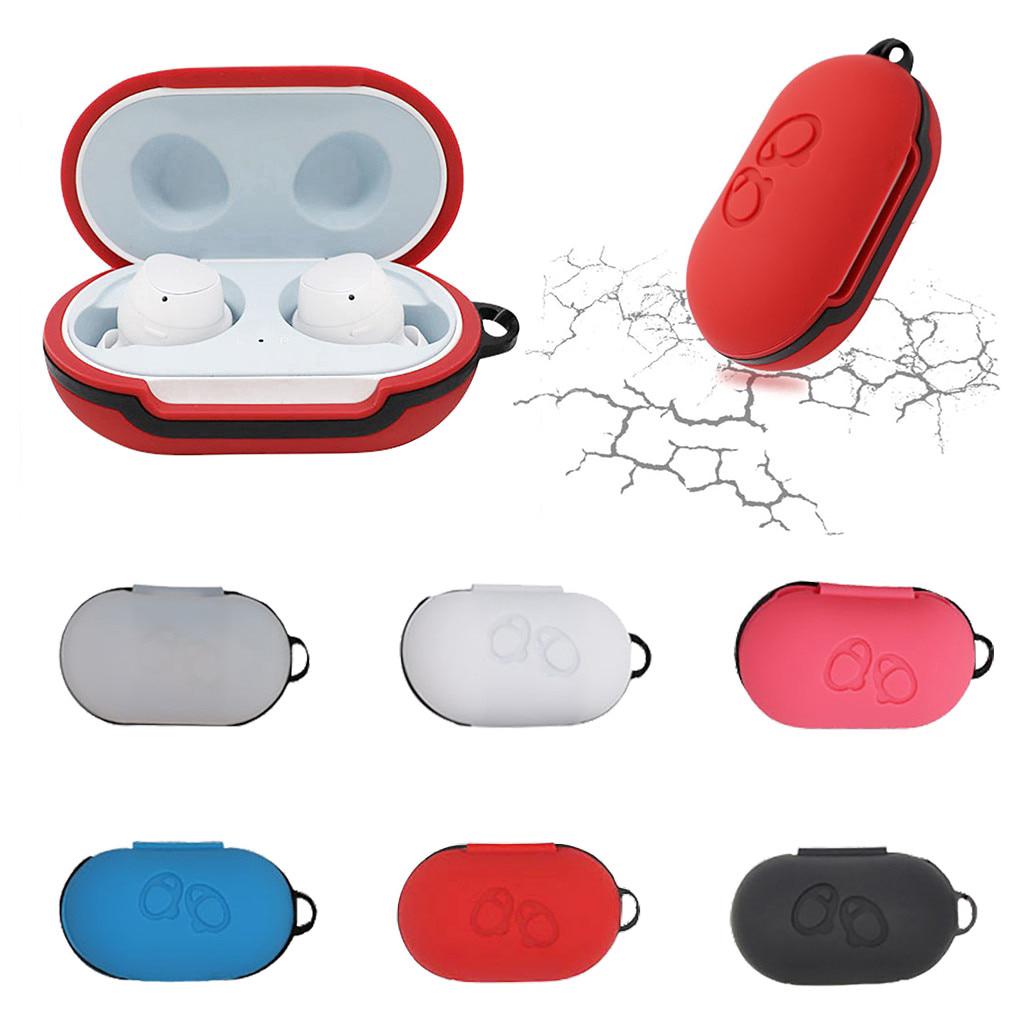 Vỏ bảo vệ hộp đựng tai nghe bằng Silicon mềm ngừa bụi cho Samsung Galaxy Buds /Galaxy Buds Plus kèm móc chống lạc