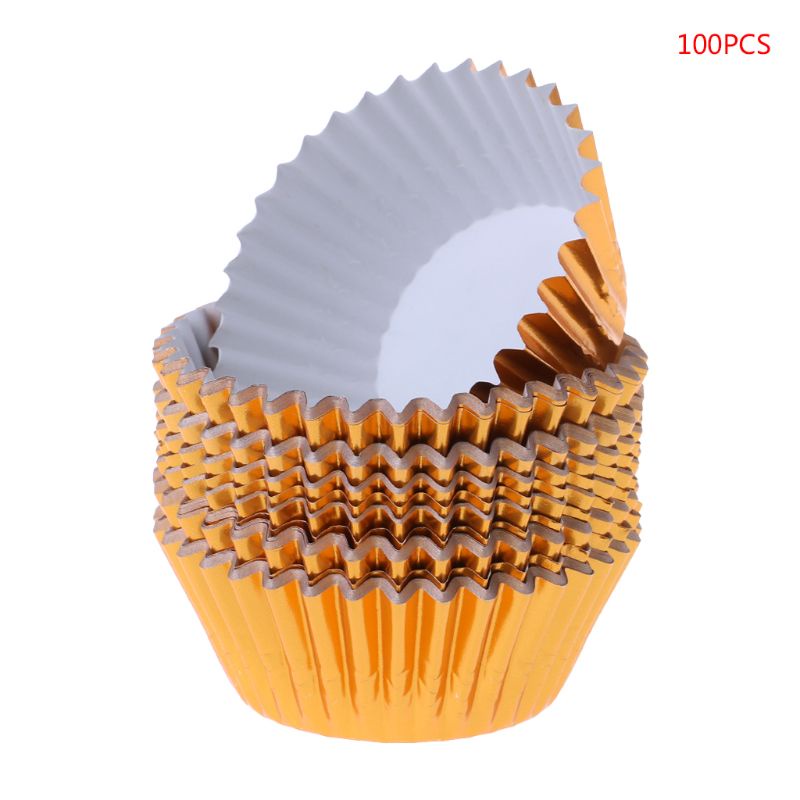 Set 100 Cốc Giấy Nhôm Làm Bánh Cupcake