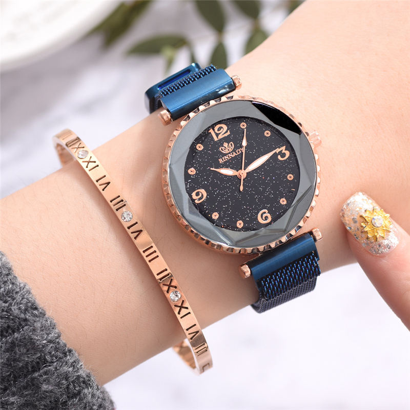 ZOLFA Fashion Rose Gold Ladies Mesh Strap Watch Elegant Starry Women Quartz Wristwatches Analog Clocks Ladies Exquisite Wrist Accessories Đồng hồ nữ