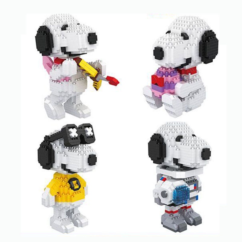 Bộ Đồ Chơi Lắp Ráp Hình Chú Chó Snoopy Đáng Yêu