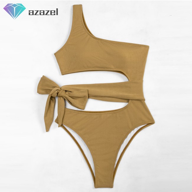 PDD Nylon One-piece Swimsuit Pierced One-shoulder Strappy Bikini  Swimsuit | BigBuy360 - bigbuy360.vn
