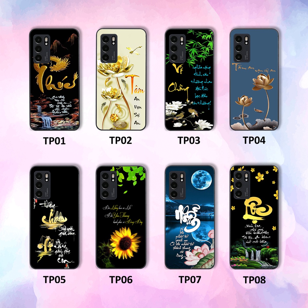 Ốp lưng Oppo Reno 6 / Reno 6Z 5G in hình cha mẹ - vợ chồng- chữ thư pháp Tâm, nhẫn, phúc lộc thọ cực đẹp và ý nghĩa