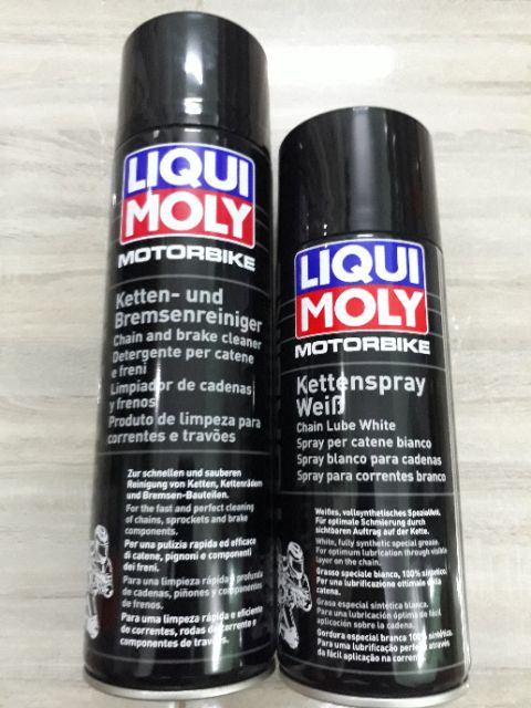 Combo chăm sóc sên có phốt cao su O-ring hoặc X-ring Liqui Moly Ketten Reiniger và Liqui Moly Ketten Weiss