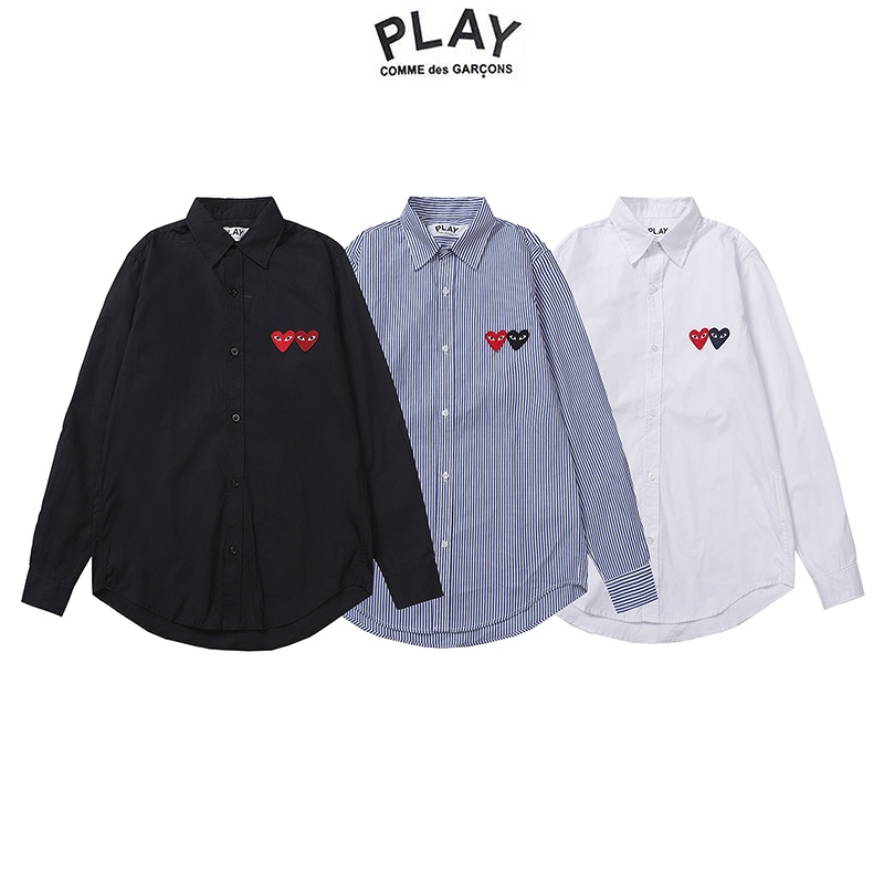 Áo Sơ Mi 100% Cotton Tay Dài Họa Tiết Trái Tim Thời Trang Cho Nam Nữ
