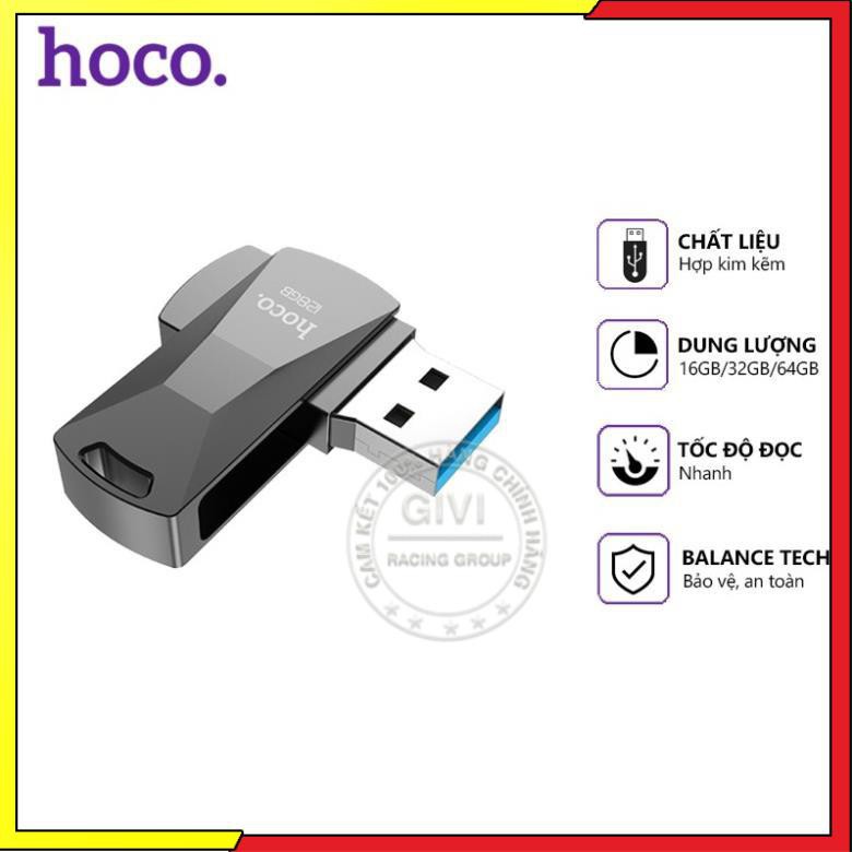USB Hoco UD5 16/32/64GB, tốc độ cao, lưu trữ tốt, tương thích nhiều thiết bị