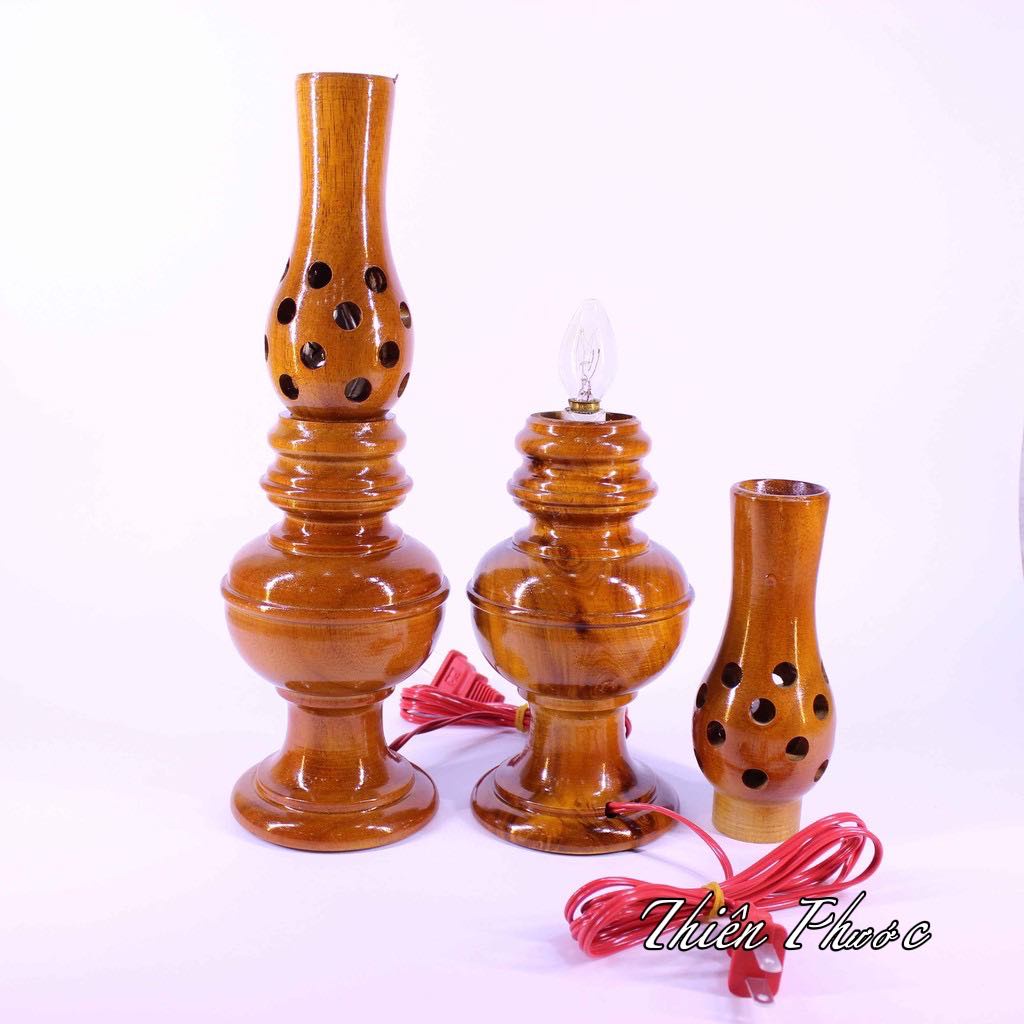 Đèn Công Giáo - Đèn Gỗ Điện Bàn Thờ 29cm