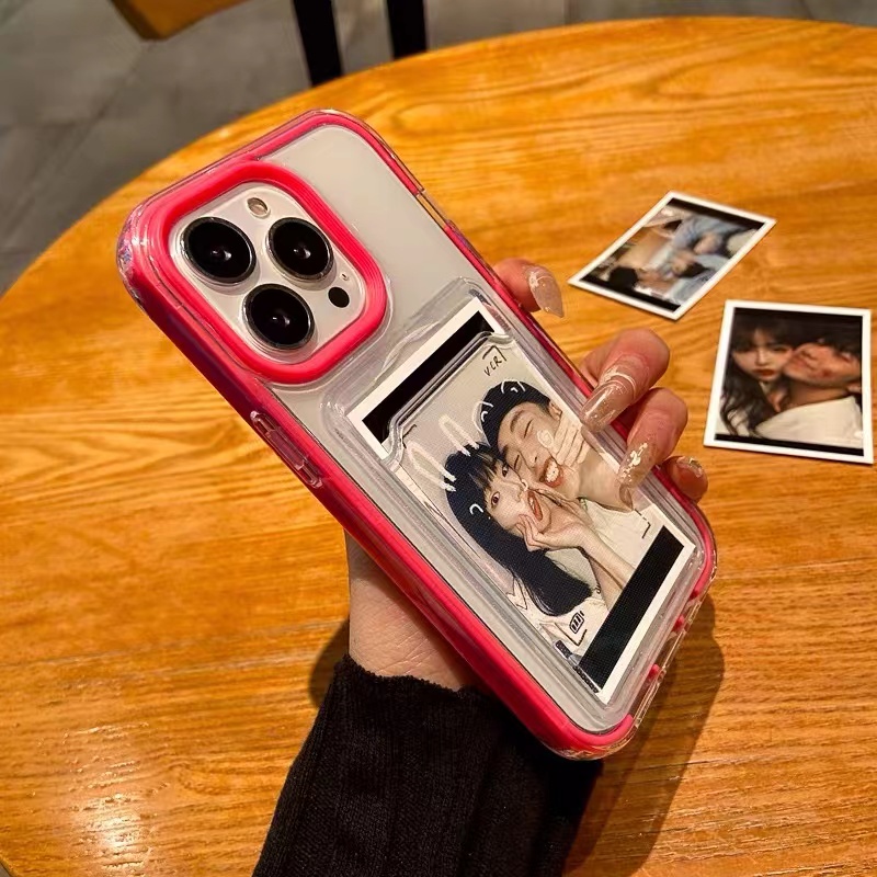 Ốp điện thoại tpu chống sốc có ngăn đựng thẻ tiện lợi cho for  iPhone 15 pro max 14 pro max 13 12 11 Pro Max X Xs Max Xr 8 7 Plus