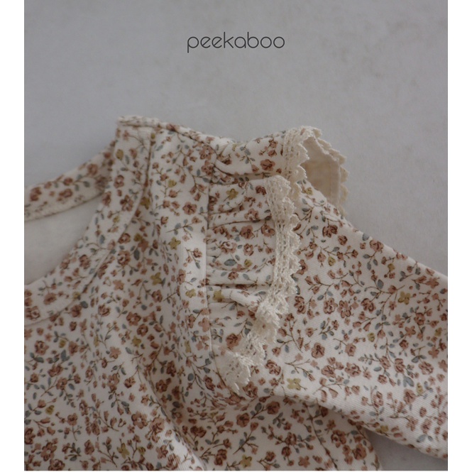 (Chính hãng) Bộ bodysuit dài tay hoa FLORAL 2022 vintage co giãn PEEKABOO made in Korea thời trang trẻ em cho bé gái