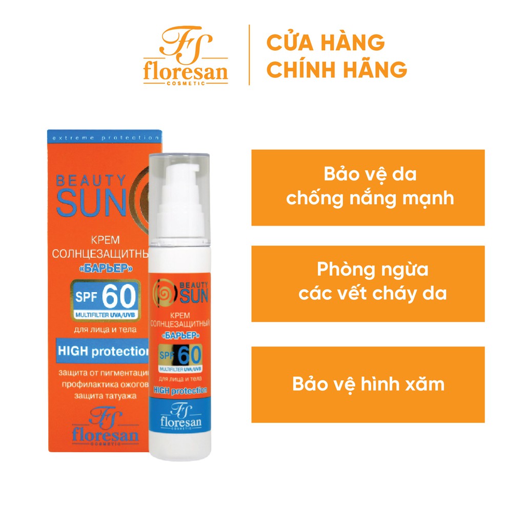 Kem chống nắng Floresan Beauty Sun High protection SPF60 75ml