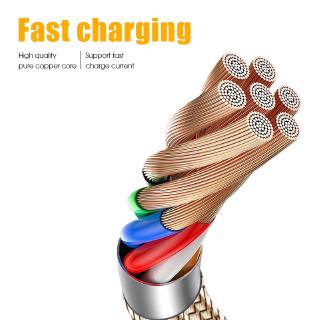 Cáp sạc USB-C loại Micro USB Lightning Nylon cho Android iPhone