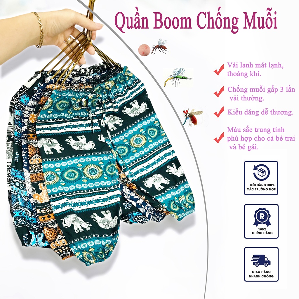 Quần Dài Chống Muỗi Siêu Mát Cho Bé Trai Bé Gái chất liệu Linen Từ 1 đến 6 tuổi