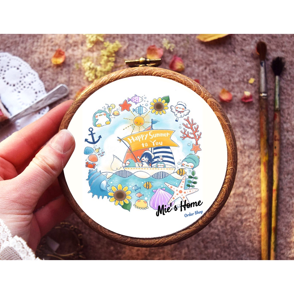 Bộ kit tập thêu dành cho bé hoạt hình mẫu dễ thương  tranh thê dễ làm cho bé- mie handmade