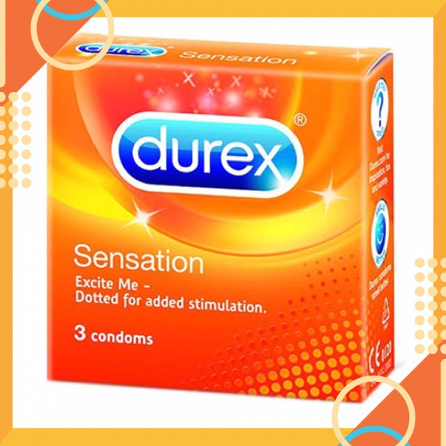 Combo 5 hộp Bao cao su Durex Sensation hộp 3c giá cực tốt có gai li ti siêu kích thích cao su tự nhiên- CHẤT LƯỢNG TỐT