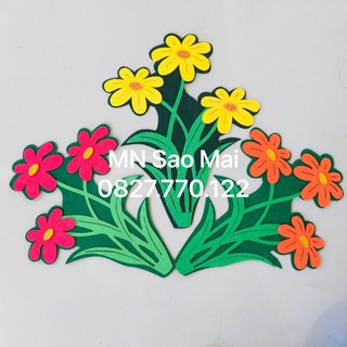 Sét 3 bụi hoa vải nỉ cao 26cn mầm non