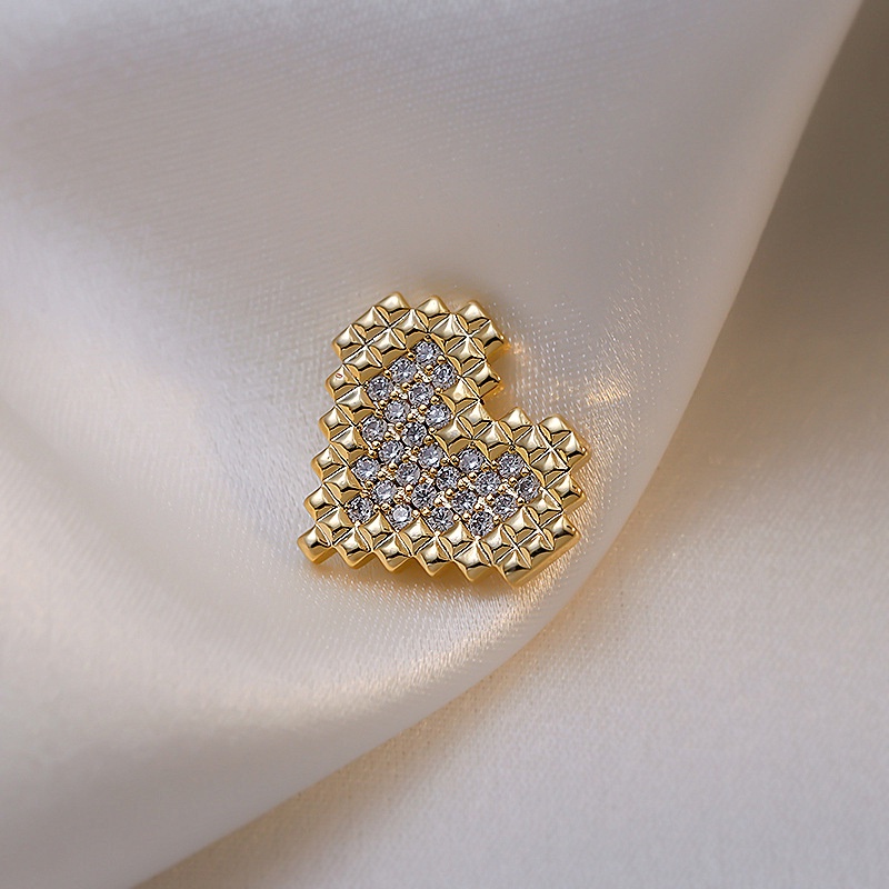 Ghim Cài Áo Hình Trái Tim Đính Đá Thời Trang Cho Nữ