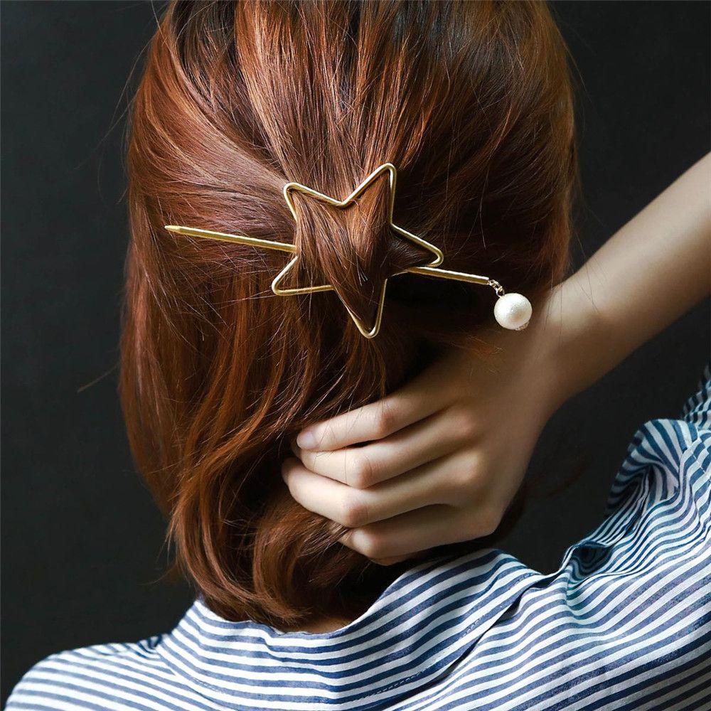 Kẹp Tóc Hình Oval / Tròn Phong Cách Vintage