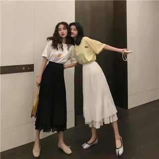 [ ORDER ] CHÂN VÁY VOAN TRẮNG ĐEN