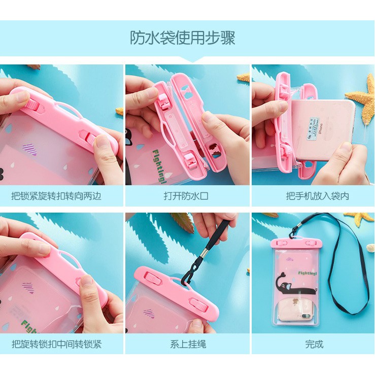 Túi chống nước điện thoại ❤️ Freeship ❤️ Túi chống nước điện thoại hình cute | BigBuy360 - bigbuy360.vn