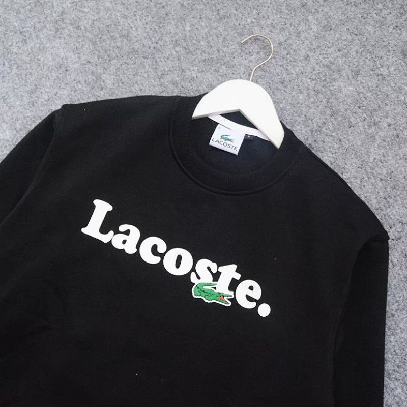 Áo Sweater Lacoste Cổ Tròn Màu Xanh Navy Đen