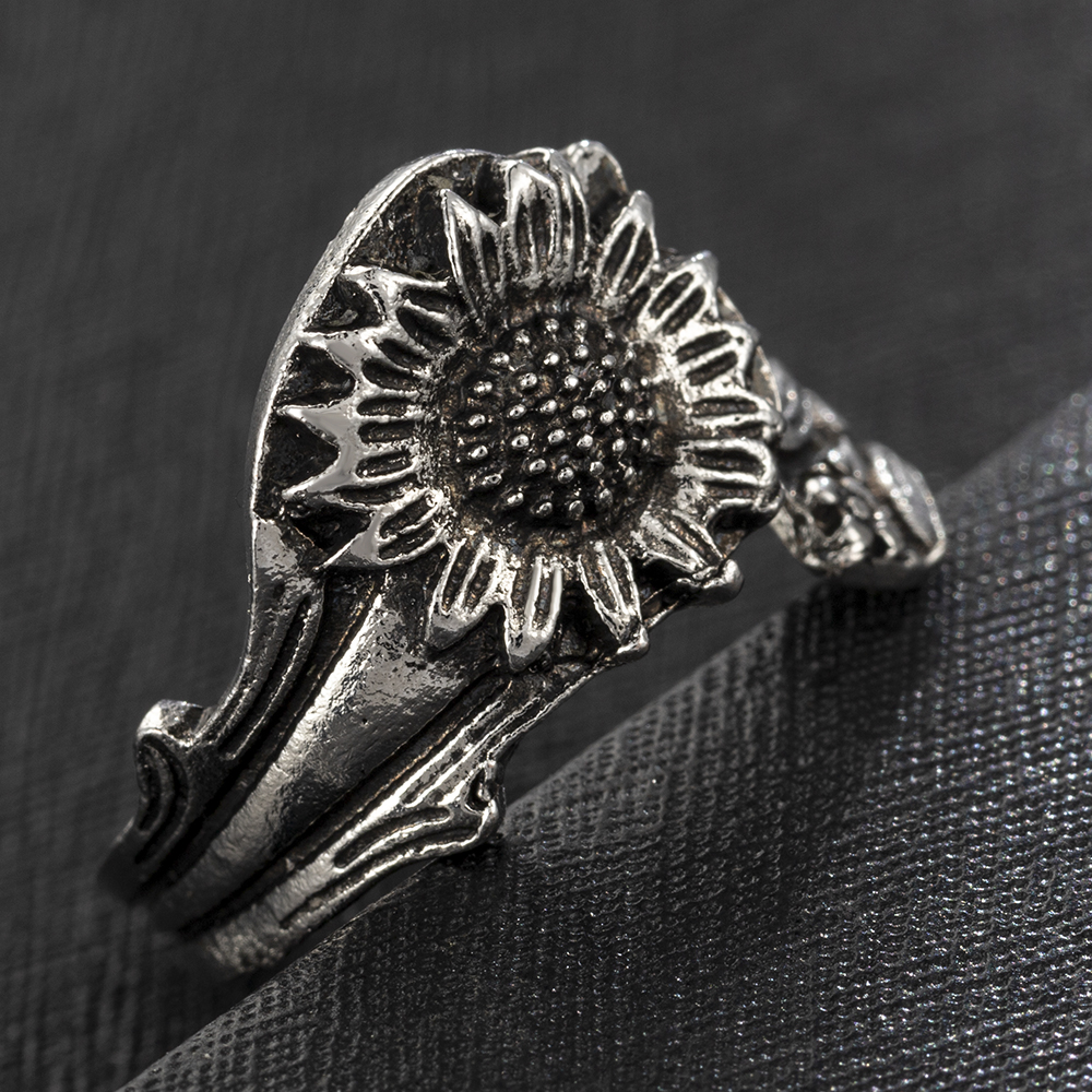 Nhẫn Hở Hình Muỗng Và Hoa Hướng Dương Phong Cách Boho