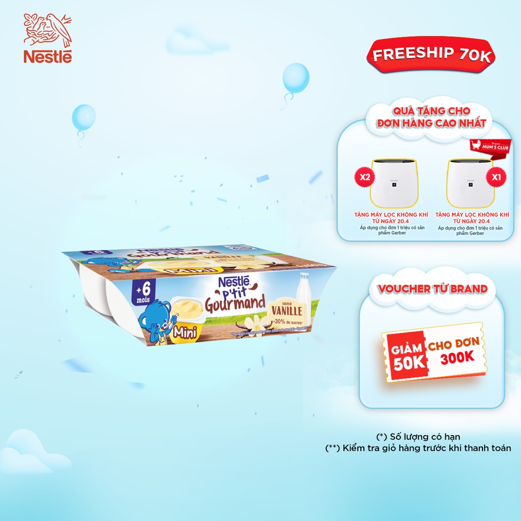 Lốc 6 hộp váng sữa Nestle P'tit (60gr/hộp)