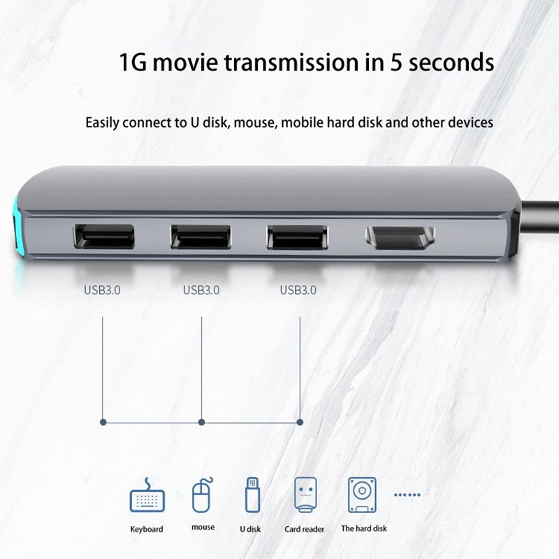 Cáp Chuyển Đổi Usb Sang Hub 6 Trong 1 Cho Macbookpro | BigBuy360 - bigbuy360.vn