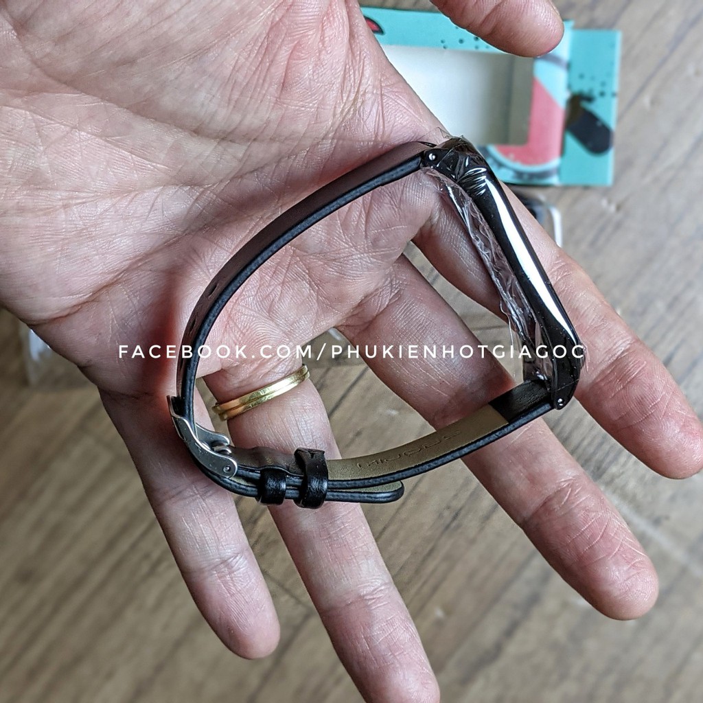 Dây da Mijobs cho Mi band 5 / Dây Mi band 4, Dây Miband 3 làm bằng da - Chính hãng Mijobs