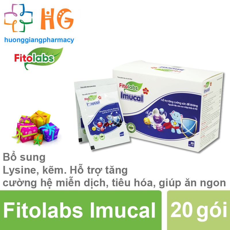 Cốm tăng đề kháng cho bé Fitolabs Imucal giúp kích thích vị giác ăn ngon miệng hấp thu tốt khỏe mạnh Hộp 20 Gói