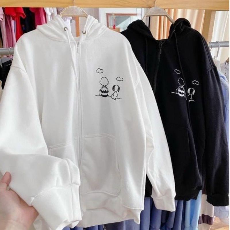 Áo khoác nỉ ngoại form rộng in hình cute