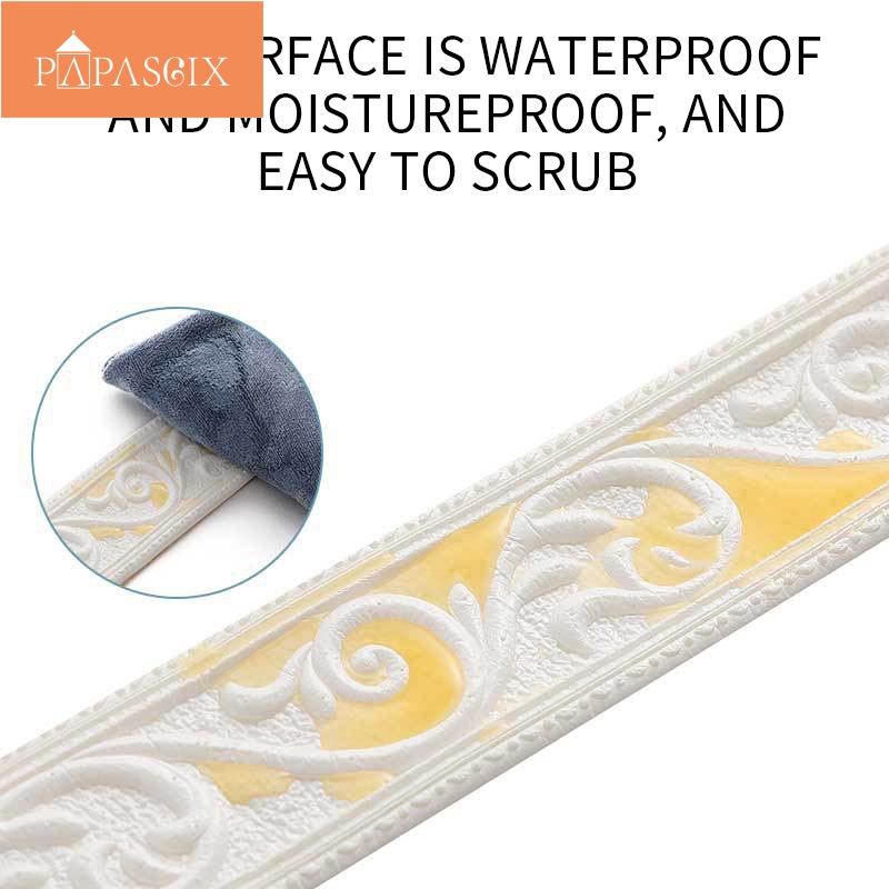 Miếng Dán Viền Tường 3D Chống Thấm Nước Độc Đáo Trang Trí Nhà Cửa DIY