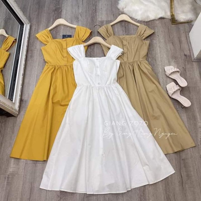 Đầm hai dây xoè